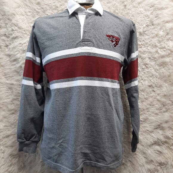 Vintage Rugby Wear Barbarian Men's 100% Cotton Gray and Brown Pullover Sweatshir - Picture 1 of 9